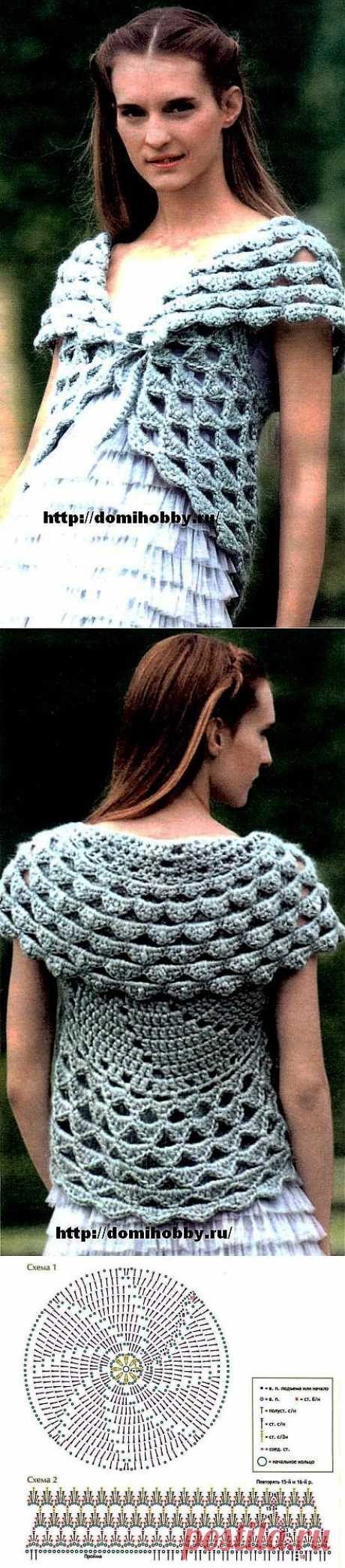 Жилет из круга крючком