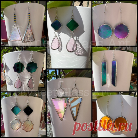 Pendientes largos de vidrieras // pendientes ligeros y funky// colgantes de fiesta // día de las madres // joyas de declaración //joya de cristal colgante - Etsy Chile