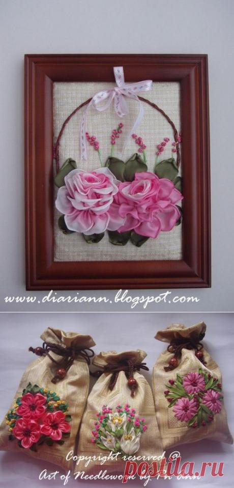 Вышивка лентами.