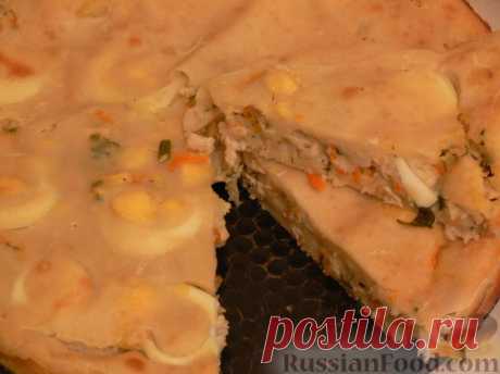 Рецепт: Заливной пирог с курицей, на кефире на RussianFood.com