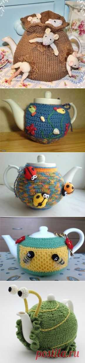 Вязаные грелки на чайник. Интересные идеи из инета. | razpetelka.ru