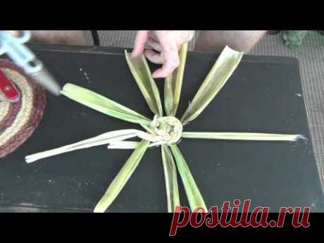 Corn Husk Basket Weaving Part 2 - Pair Weaving the Base