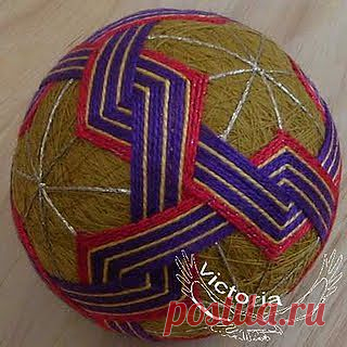 Темари. Урок 13 - узор Митсубиси.