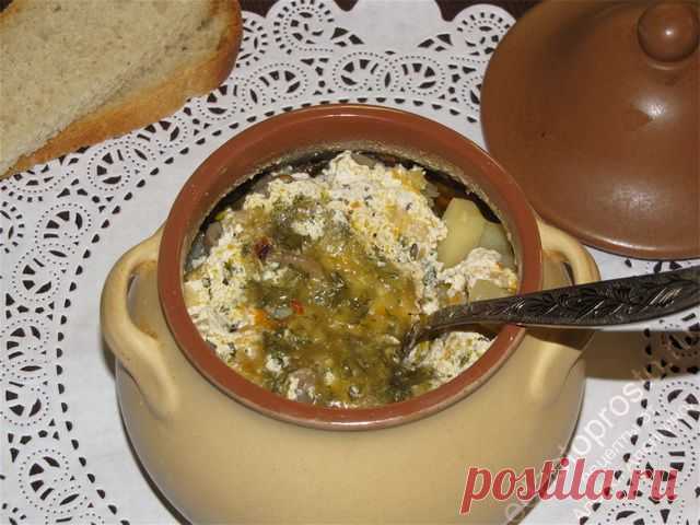 Картошка с мясом в горшочках.