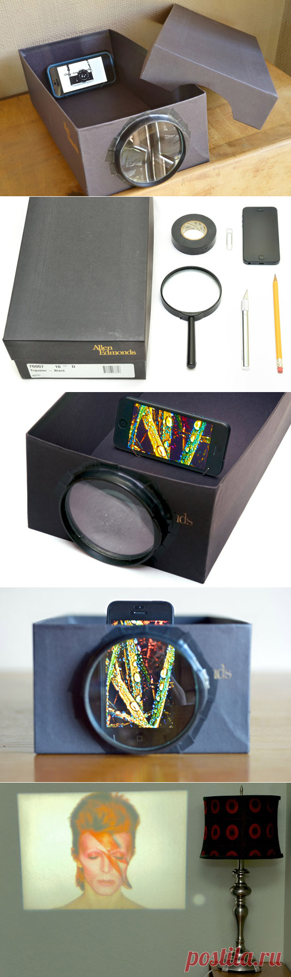 Как сделать проектор из телефона и обувной коробки | fotopult.com