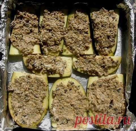 Язычки из баклажанов с грибами запечённые в духовке!