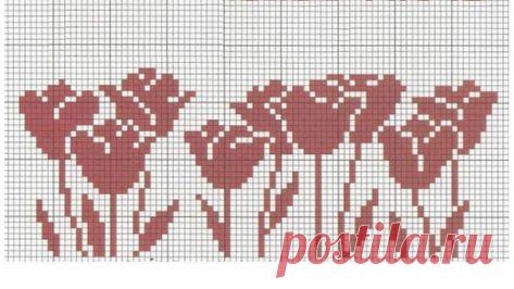 жаккардовые тюльпаны спицами - Поиск в Google