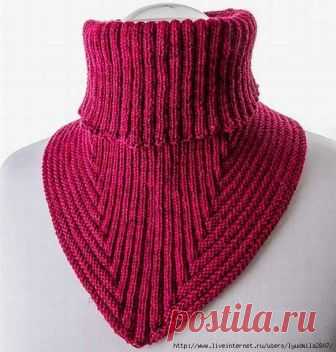 Теплая манишка спицами — Сделай сам, идеи для творчества - DIY Ideas
