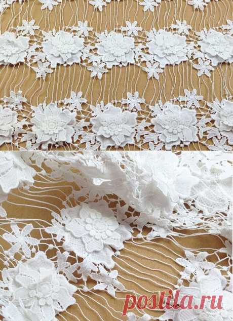 White 3D Floral Lace Tassels Bridal Fabric от ElegantLaceDIY