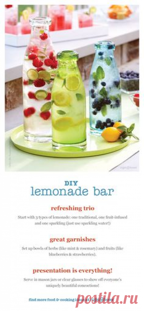 DIY Lemonade Bar - super easy way to enjoy an outdoor party in style. Plus look how cool the lemonade turns out!