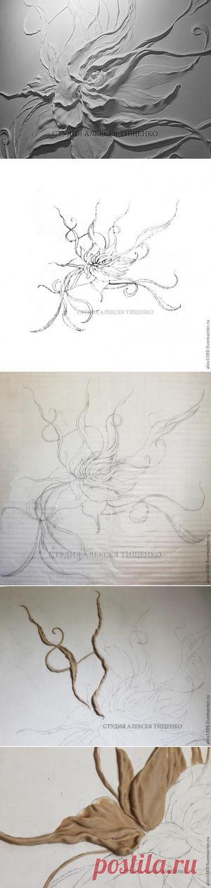 Красота! Лепка: барельеф с фантазийным цветком. Мастер-класс