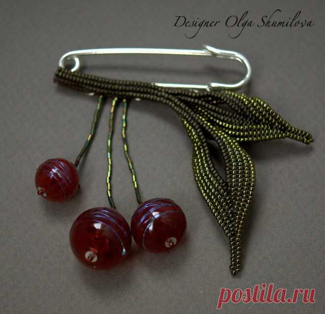 Брошь 'Cherries' | biser.info - всё о бисере и бисерном творчестве