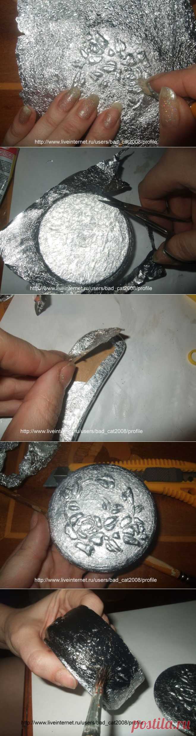 Набор "Одинокая роза" .Имитация старинного серебра с чеканкой.МК Олёны