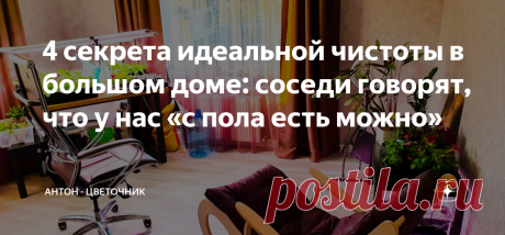 4 секрета идеальной чистоты в большом доме: соседи говорят, что у нас «с пола есть можно» С моим графиком работы и кучей дел, которые приходится решать мне, до бытовых домашних вопросов и рутинных уборок руки у меня не доходят.