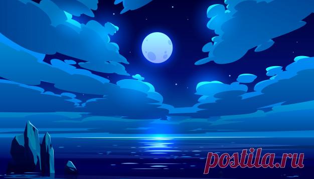 Скачивайте Иллюстрация шаржа океана ночи полнолуния бесплатно На Freepik вы найдете тысячи бесплатных векторных изображений