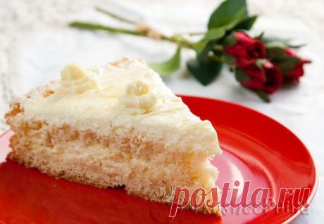 Простой бисквит с очень нежным кремом рецепт с фото