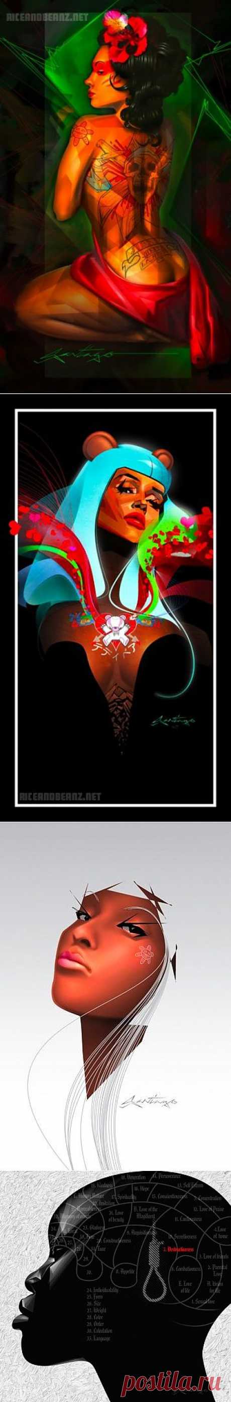 Гламурно-социальные иллюстрации Derek Santiago