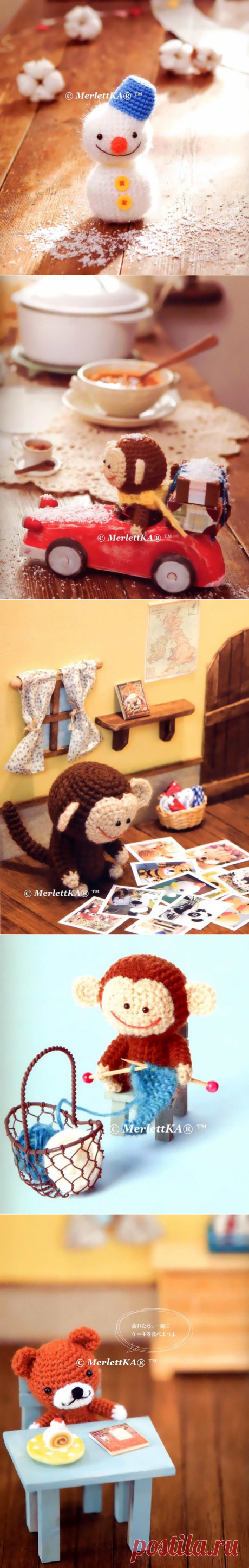 Amigurumi - встречаем Новый 2016 год с обезъянкой Mockey и его друзьями