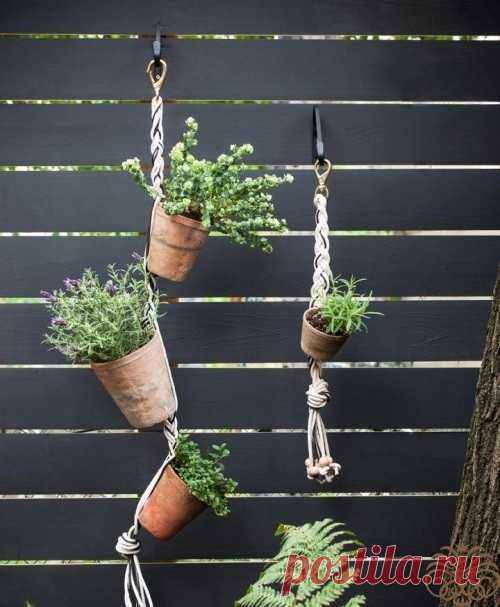 Подвесные горшочки с цветами (Diy)