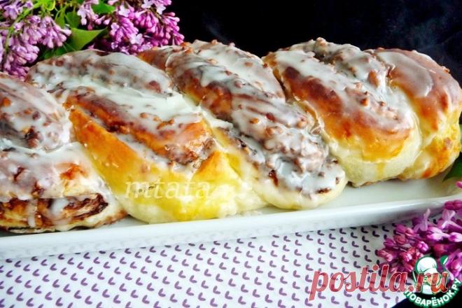 Сдобная плетенка с орехами Кулинарный рецепт