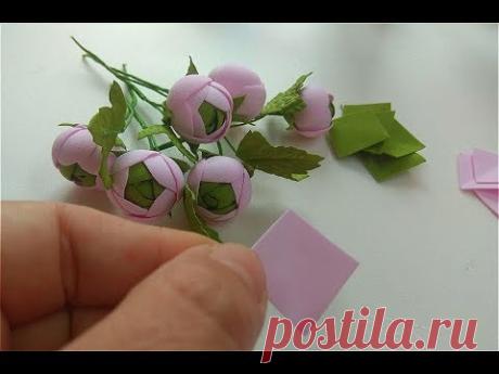 Маленькие цветочки из фоамирана для веночков и ободочков/Small flowers of foamiran