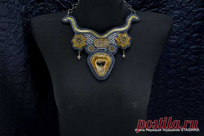 Купить Седьмое королевство. Колье с кальцитом и винтажными элементами - колье, колье с кальцитом, колье с камнями