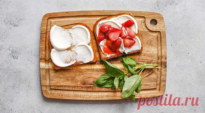 Тосты с рикоттой и клубникой, пошаговый рецепт с фото на 296 ккал