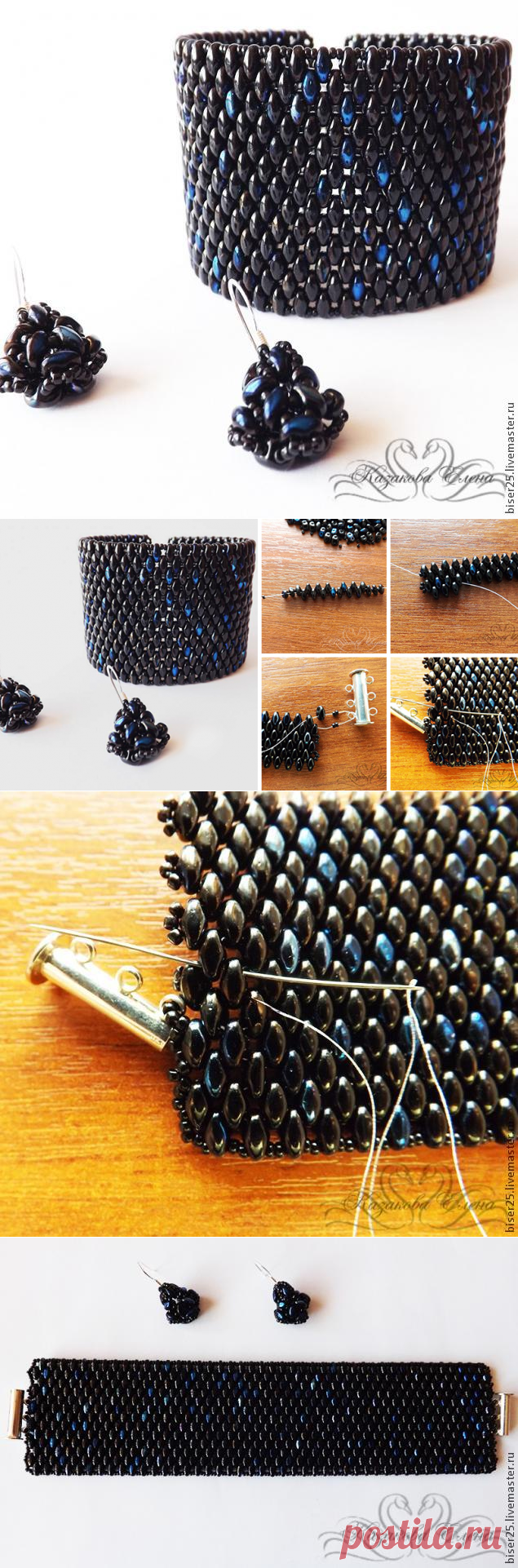 Мастер-класс по плетению широкого браслета из бисера Супердуо (Superduo) - Ярмарка Мастеров - ручная работа, handmade