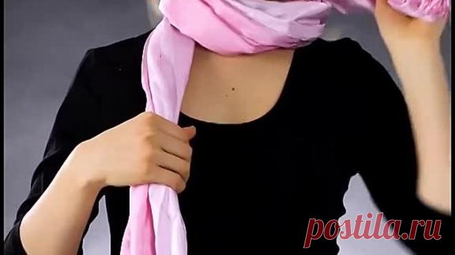 Как красиво завязать шарфик,платок! Вязаные ШАРФЫ можно так же завязывать😉