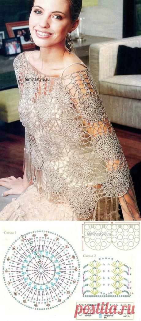 Летнее пончо связанное крючком / Рукоделие / Домоводство / Женские секреты / Женский стиль