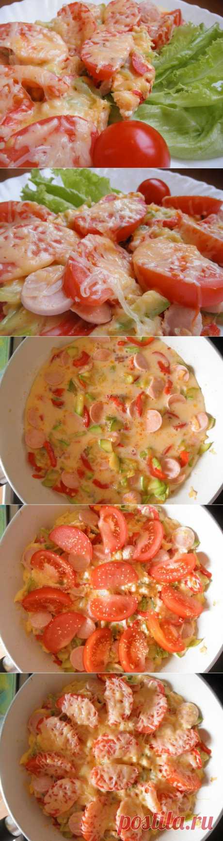 Овощной омлет с кабачком.