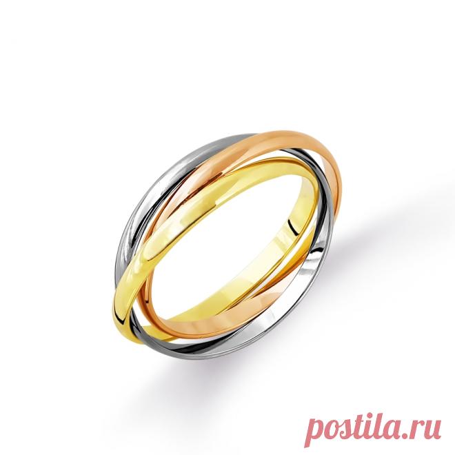 Кольцо обручальное из разных цветов золота 585 пробы (арт. Т100013728)ювелирный магазин KARATOV.COM