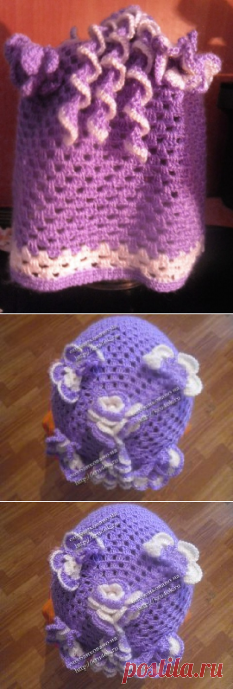 Детская шапочка с бабочками