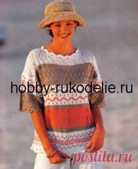 Хобби (рукоделие своими руками): вышивка, вязание » Архив блога » ПУЛОВЕР С ЖАККАРДОВЫМИ УЗОРАМИ