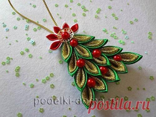 Елочка канзаши