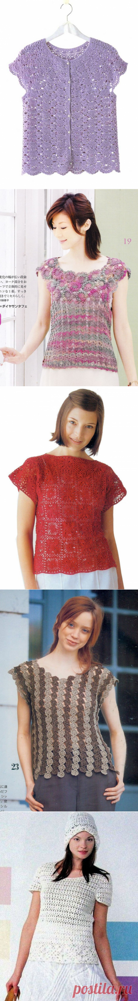 Ажурные блузы крючком. Схемы. Большая подборка. / Crochetpedia