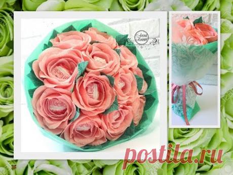 🥀НЕЖНЫЙ БУКЕТ РОЗ ИЗ КОНФЕТ Raffaello🥀Сладкий букет на 8 МАРТА своими руками🥀Анна Кохан🥀Мастер класс