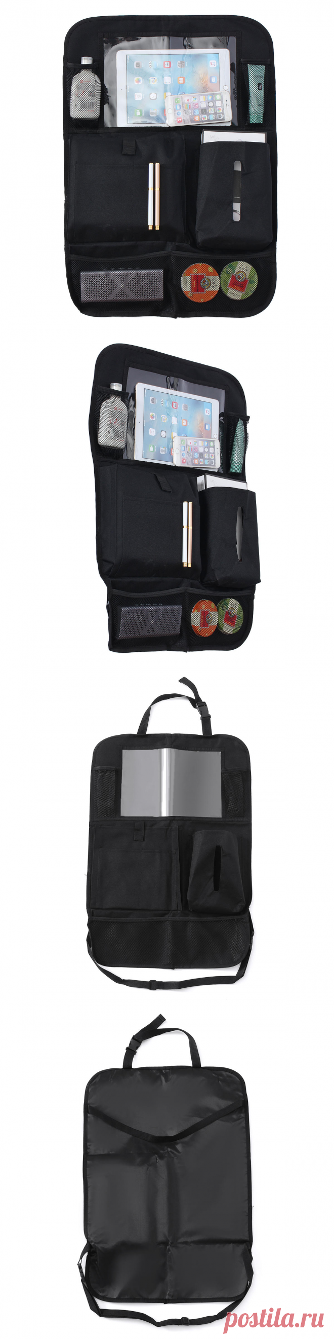 multi-function car seat back storage bag car oxford cloth back bag car ipad chair back bag Sale