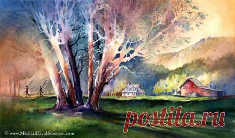 The Explorers - watercolor painting by Michael David Sorensen