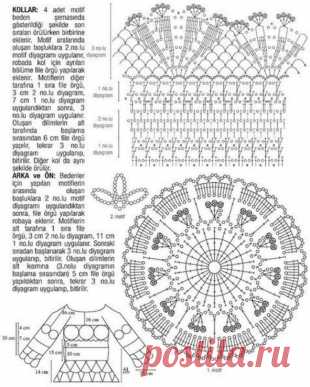 Белая туника крючком