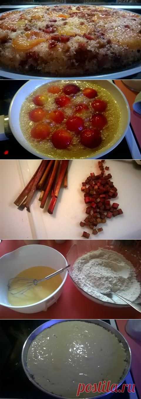 НАЛИВНОЙ ПИРОГ-ПЕРЕВЕРТЫШ СО СЛИВАМИ И РЕВЕНЕМ | 4vkusa.ru