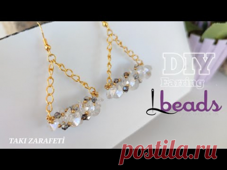 Lbeads.com//zincirli küpe yapımı//Chain earrings// Lbeads beading tutorial//HOW TO MAKE EARRİNG