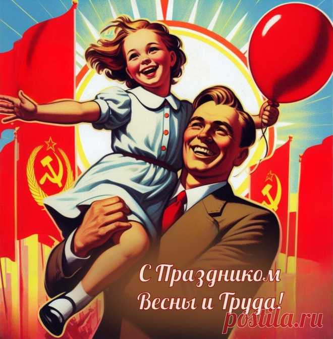 В этот день под пение птиц
Ты, дружок, вдвойне трудись.
Ведь не даром первомай —
День Труда! Копай, сажай!