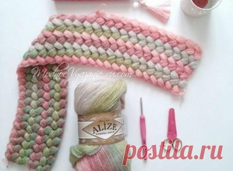 Узор из пышных столбиков в картинках.