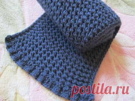 Шарф с «фишечкой» спицами — универсальный узор