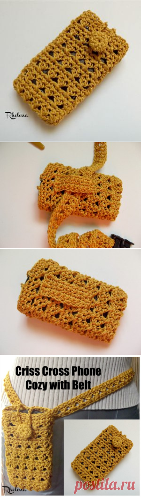 Крест-накрест телефона уютная с поясом - CrochetN'Crafts