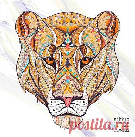 Patterned head of the lioness on the grunge background. African.. 123RF - Millions of Creative Stock Photos, Vectors, Videos and Music Files For Your Inspiration and Projects.