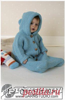 Вязаный детский конверт спицами из DROPS Alpaca