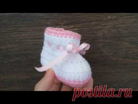 Botinha de crochê - Com lã grossa