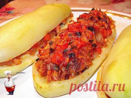 Кабачки фаршированные овощами в духовке | Кулинарный блог Александра Абалакова